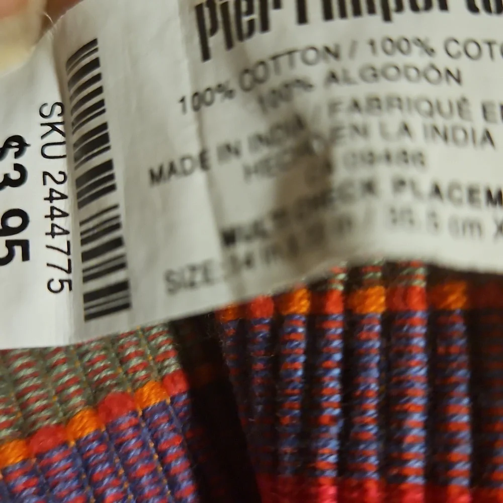 Pier 1 Multicolor Striped Fabric 8 Placemats